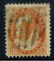 Изображение Канада 1898-1902 гг. Gb# 162 • 8 c. • королева Виктория (портрет вдовы) • Used XF ( кат.- £45 )