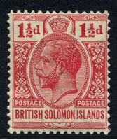 Image de Британские Соломоновы о-ва 1922-31 гг. Gb# 42 • 1 1/2d. • Георг V • стандарт • MLH OG XF ( кат.- £2,5 )