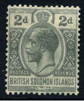 Image de Британские Соломоновы о-ва 1914-23 гг. Gb# 26 • 2d. • Георг V • стандарт • MLH OG VF ( кат.- £4 )