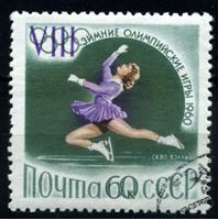 Изображение СССР 1960 г. Сол# 2399 • 60 коп. • Зимние Олимпийские игры в Скво-Вэлли • фигурное катание • Used(ФГ) XF