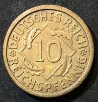 Изображение Германия 1933 г. А (Берлин) • KM# 40 • 10 рейхспфеннигов • редкий год!! • колосья пшеницы • регулярный выпуск • BU- ( кат.- $200,00 )