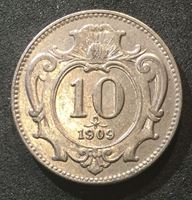 Picture of Австрия 1909 г. • KM# 2802 • 10 геллеров • герб Империи • регулярный выпуск • BU- ( кат.- $10,00 )