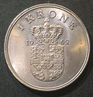 Изображение Дания 1962 г. • KM# 851.1 • 1 крона • король Фредерик IX • регулярный выпуск • MS BU люкс! ( кат.- $30,00 )