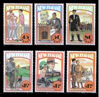 Bild von Новая Зеландия 1992 г. SC# 1133-8 • 45 c. - 1.80$ • История развития страны • 1920-е годы • MNH OG XF • полн. серия ( кат.- $10 )