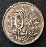 Image de Австралия 1976 г. KM# 65 • 10 центов • Елизавета II • Птица лирохвост • регулярный выпуск • MS BU люкс! ( кат.- $4,00 )