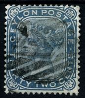 Изображение Цейлон 1872-1880 гг. Gb# 128 • 32 c. • Королева Виктория • (перф. - 14 • в.з. - СС) • стандарт • Used XF ( кат.- £15 )