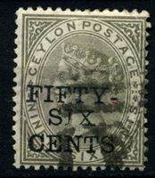 Изображение Цейлон 1885 г. Gb# 170 • 56 на 96 c. • Королева Виктория • стандарт • Used VF ( кат.- £25 )