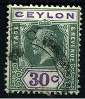 Изображение Цейлон 1921-1932 гг. Gb# 352 • 30 c. • Георг V • стандарт • Used XF