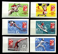 Bild von СССР 1964 г. Сол# 3073-8 • Летние Олимпийские игры, Токио • б.з. • с полями • MNH OG XF+ • полн. серия