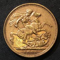Bild von Австралия 1895 г. M (Мельбурн) • KM# 13 • соверен • королева Виктория • св. Георгий • регулярный выпуск • AU+