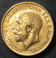 Изображение Великобритания 1911 г. • KM# 820 • соверен • золото • первый год чеканки типа • Георг V • св. Георгий • регулярный выпуск • MS BU люкс!