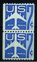 Image de США 1958 г. SC# C51 • 7 c. • силуэт самолета • из рулона • авиапочта • MNH OG XF • пара ( кат.- $4 )