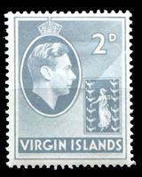 Изображение Британские Виргинские о-ва 1938-47 гг. Gb# 113 • 2 d. • герб колонии • MLH OG VF ( кат.- £5 )