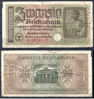 Изображение Германия 3-й рейх 1940-45 гг. P# R140 • 20 рейхсмарок • для "Восточных земель" • оккупационный выпуск • F-