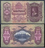 Изображение Венгрия 1930 г. P# 98 • 100 пенгё • король Матиас • регулярный выпуск • VF