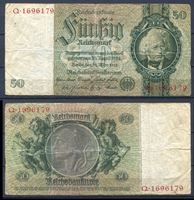 Bild von Германия 1933 г. P# 182 • 50 рейхсмарок • Давид Ганземан • регулярный выпуск • F+ ( кат. - $12 )