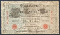 Изображение Германия 1910 г. P# 44b • 1000 марок • красный серийный номер • регулярный выпуск • серия № - 7 цифр • F-