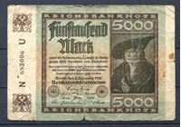 Image de Германия 1922 г. P# 81a • 5000 марок • в.з. "буквы G D" • регулярный выпуск • VG
