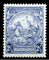 Изображение Барбадос 1938-47 гг. Gb# 251 • 2 ½ d. • Георг VI основной выпуск • "Правь Британия" • MNH OG XF