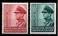 Изображение Хорватия 1943 г. SC# B29-30 • в поддержку молодежи • Анте Павелич • благотворительный выпуск • MNH OG XF • полн. серия