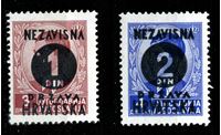 Изображение Хорватия 1941 г. SC# 24-5 • 3-й выпуск независимой Хорватии • надпечатки • MNH OG XF • пара