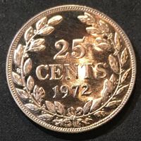 Изображение Либерия 1972 г. • KM# 16a.2 • 25 центов • девушка • регулярный выпуск • MS BU люкс! • пруф