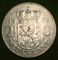 Изображение Нидерланды 1972 г. • KM# 191 • 2 ½ гульдена • королева Юлиана • регулярный выпуск • VF