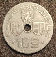 Изображение Бельгия 1942 г. • KM# 126 • 10 сантимов • текст "Belgie-Belgique" • регулярный выпуск • XF+