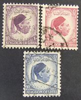 Изображение Ливия 1952 г. SC# 38-40 • Король Идрис • Used XF