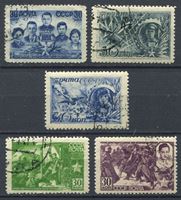 Изображение СССР 1944 г. Сол# 887-91 • Герои СССР • 2-й выпуск • Used(ФГ) VF • полн. серия