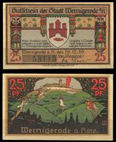 Bild von Германия • Вернигероде 1920 г. • 25 пфеннигов • Ведьмы, летящие на пожар • локальный выпуск • UNC пресс