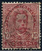Изображение Италия 1891-96 гг. SC# 67 • 10 c. • Король Умберто I • Used VF+ ( кат.- $2,25 )