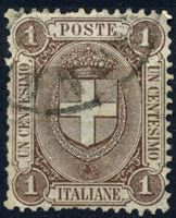 Изображение Италия 1896-7 гг. SC# 74 • 1 c. • герб Савойи • Used XF ( кат.- $7 )