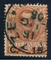 Image de Италия 1905 г. SC# 92 • 15 c. на 20 c. • Король Виктор Эммануил II • надпечатка нов. номинала • Used VF- ( кат.- $2 )