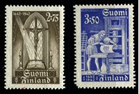 Image de Финляндия 1942 г. Gb# 241-2 • 2.75 и 3.50 Mk. • 300-летие первой финской печатной Библии • MNH OG VF • полн. серия