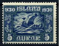 Image de Исландия 1930 г. SC# 153 • 5 a. • 1000-летие исландского парламента • корабль викингов • MH OG VF ( кат.- $4 )