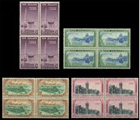 Изображение Новая Зеландия 1948 г. Gb# 692-5 • 1 - 6 d. • 100-летие образования региона Отаго • MNH OG XF • полн. серия • кв. блоки