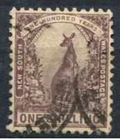 Изображение Австралия • Новый Южный Уэльс 1905-10 гг. Gb# 348 • 1 s. • осн. выпуск • кенгуру • Used VF ( кат.- £3 )