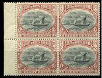 Изображение Северное Борнео 1897-1902 гг. Iv# 103 • 8 c. • осн. выпуск • парусник • фискальный выпуск • MNH OG XF+ • кв.блок ( кат.- €30 )