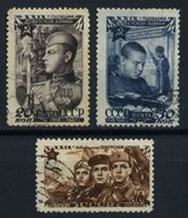 Изображение СССР 1947 г. Сол# 1136-8 • 30-лет Советской армии • Used(ФГ) XF • полн. серия