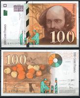 Bild von Франция 1998 г. P# 158 • 100 франков • Поль Сезанн • регулярный выпуск • UNC пресс