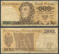 Bild von Польша 1982 г. P# 145 • 500 злотых • Тадеуш Косцюшко • регулярный выпуск • F-