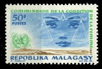 Изображение Мадагаскар 1967 г. SC# 407 • 50 fr. • создание комиссии ООН по правам женщин • MNH OG XF