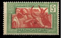 Изображение Мадагаскар 1930-44 гг. SC# 150 • 5 c. • осн. выпуск • крестьянин и волы • ошибка печати • MNH OG XF