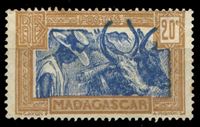 Изображение Мадагаскар 1930-44 гг. SC# 153 • 20 c. • осн. выпуск • крестьянин и волы • Mint NG VF