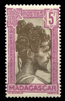 Изображение Мадагаскар 1930-44 гг. SC# 167 • 5 fr. • осн. выпуск • местный житель • Mint NG XF