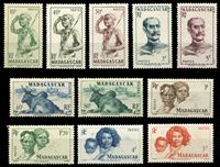 Изображение Мадагаскар 1946 г. SC# 269..80 • 10 c. .. 5 fr. • осн. выпуск (11 номиналов) • MNH OG XF
