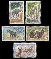 Изображение Мавритания 1963 г. SC# 134..40 • 0.5 .. 15 fr. • Фауна страны • 5 марок • MH/NH OG VF