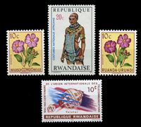 Изображение Руанда • 195x-196x гг. • набор 4 марки (+ Бельгийское Конго) • MNH OG XF