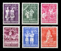 Picture of Индонезия 1954 г. SC# B77-82 • Охрана здоровья детей • благотворительный выпуск • MNH OG XF • полн. серия
